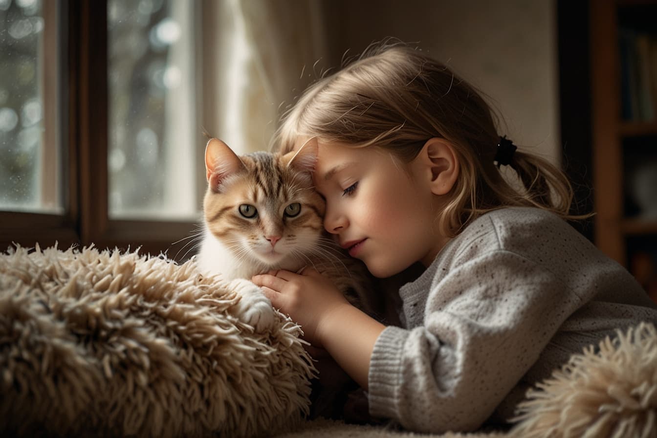 Two cats playfully interacting, representing a harmonious environment for adopted cats.